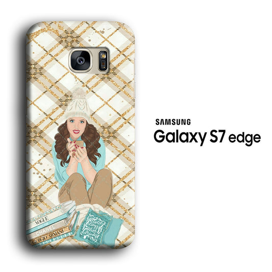 Girl, Winter and Warmth Samsung Galaxy S7 Edge 3D Case