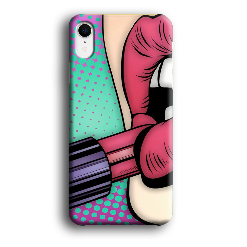 Girly Lipstick on Lips iPhone XR 3D Case