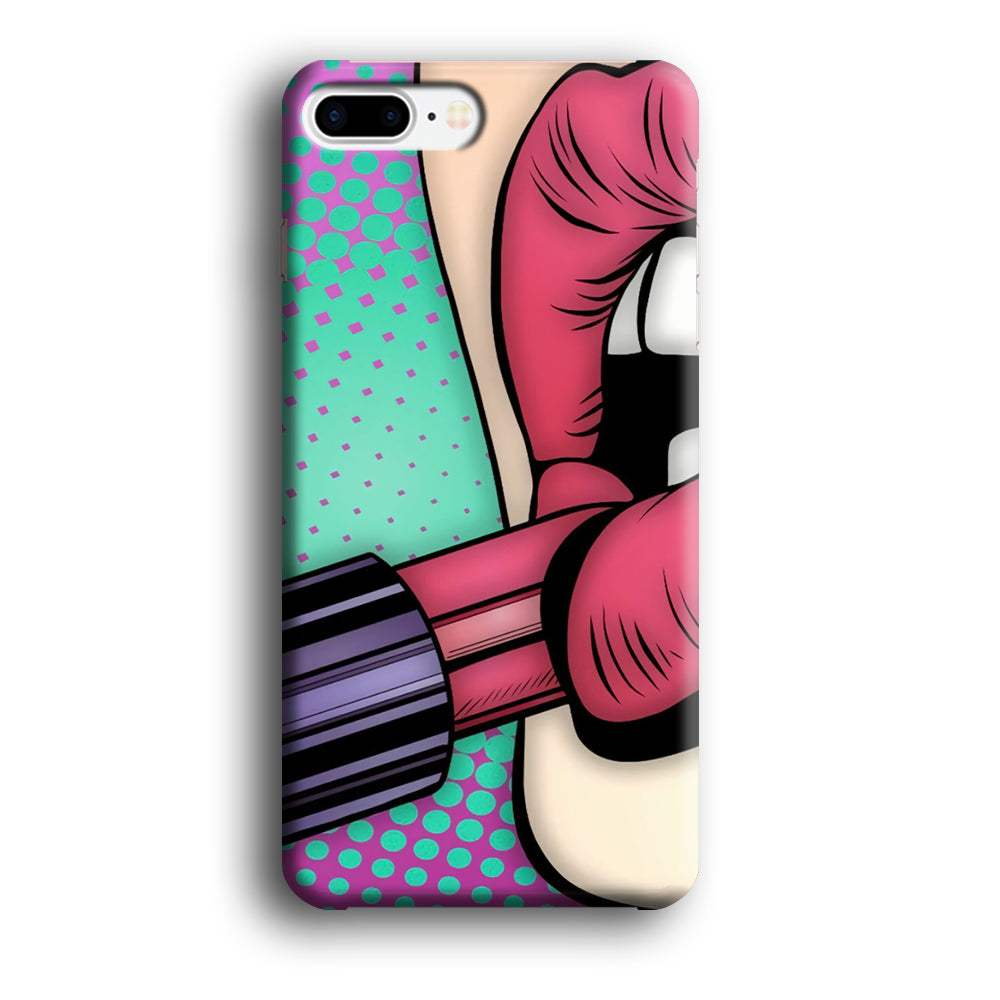 Girly Lipstick on Lips iPhone 8 Plus 3D Case