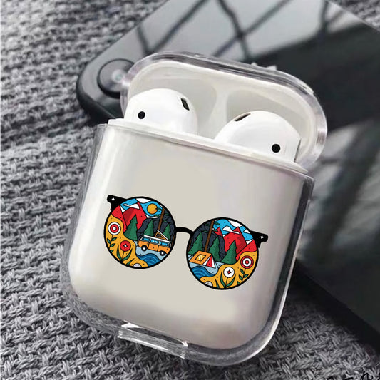 Glasses on Nature Vacation Protective Clear Case Cover For Apple Airpods