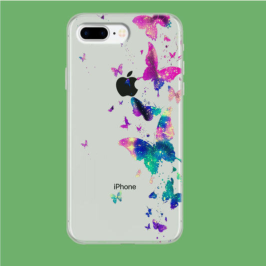 Glitter Butterfly iPhone 8 Plus Clear Case
