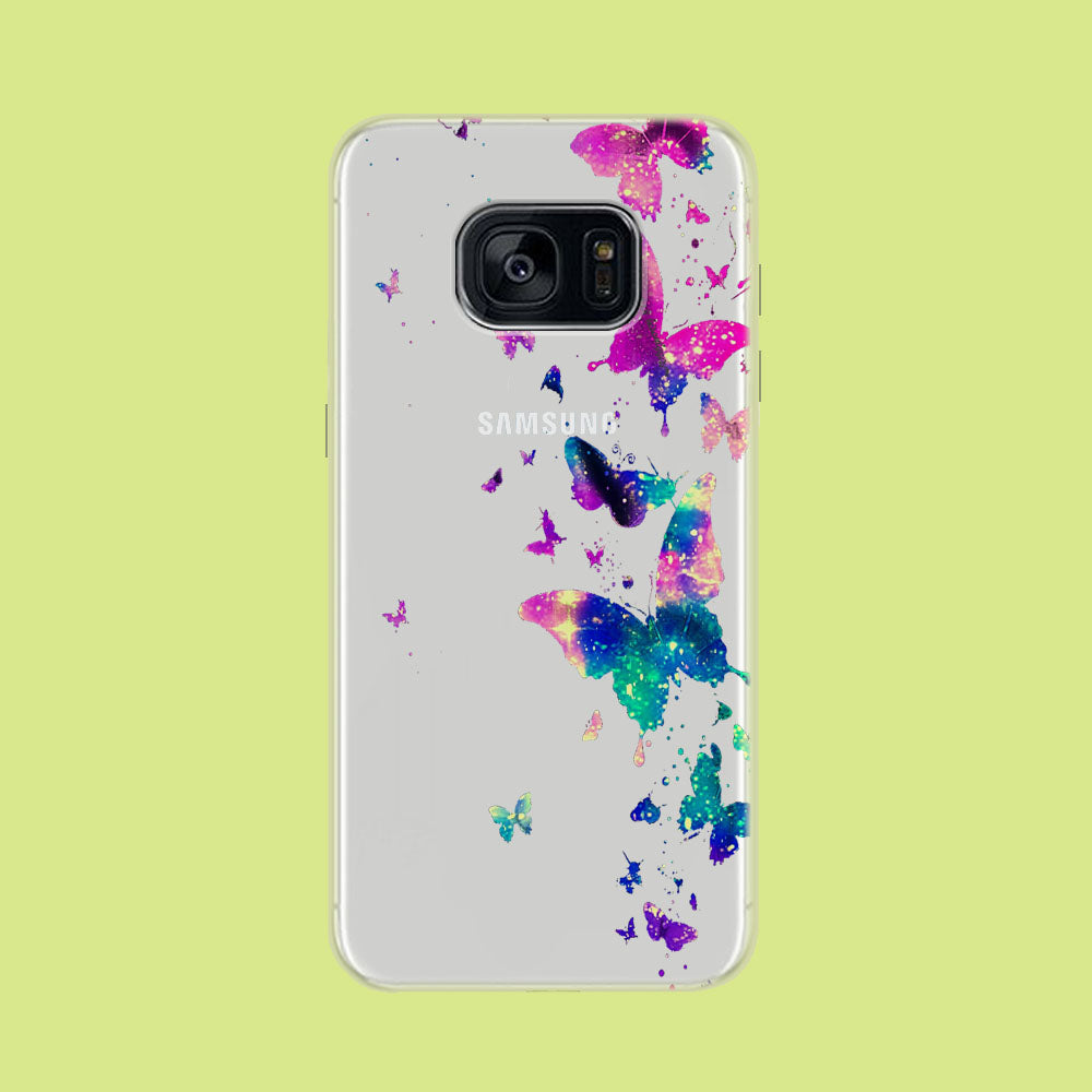 Glitter Butterfly Samsung Galaxy S7 Edge Clear Case