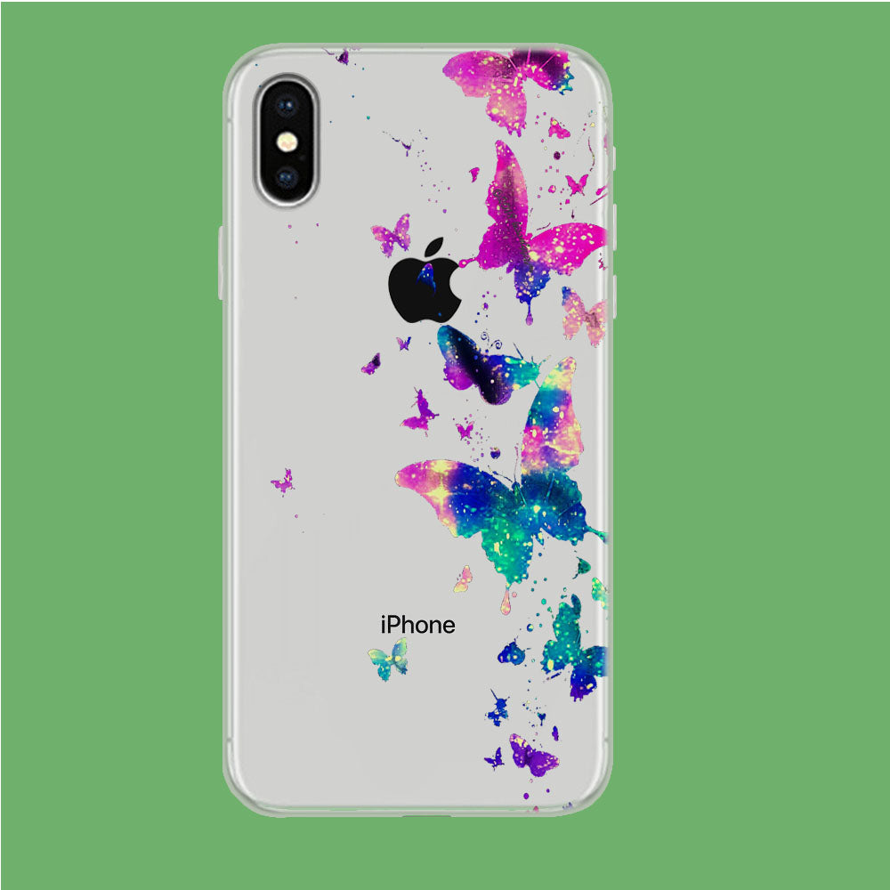Glitter Butterfly iPhone X Clear Case