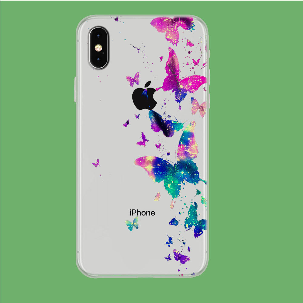 Glitter Butterfly iPhone Xs Max Clear Case
