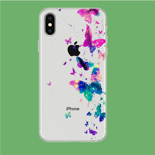 Glitter Butterfly iPhone Xs Clear Case