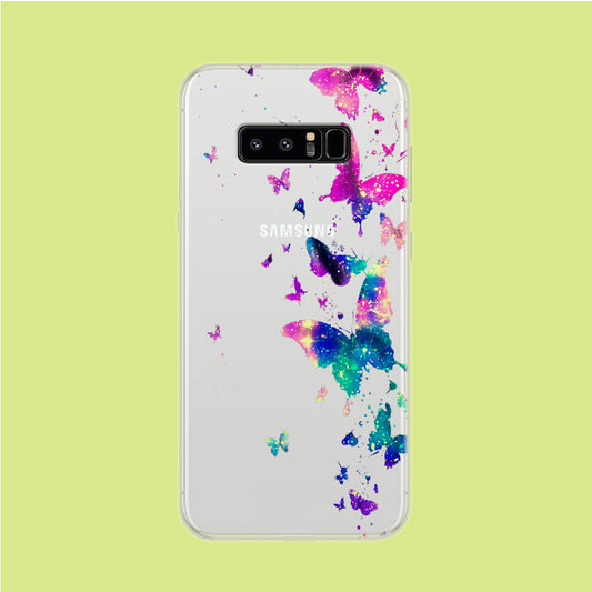 Glitter Butterfly Samsung Galaxy Note 8 Clear Case