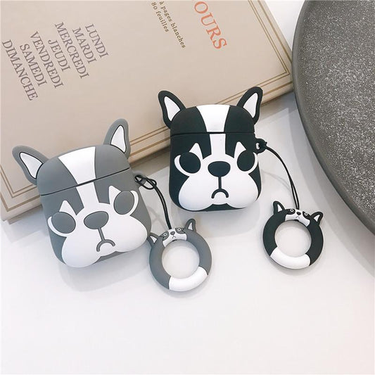 Puppy B&W Silicone Protective Case Cover For Apple Airpods
