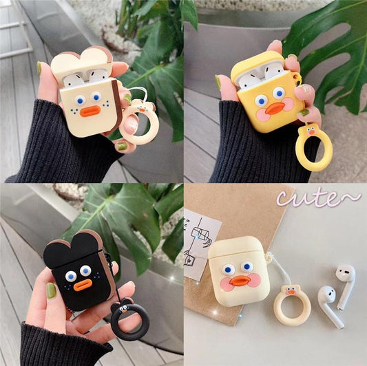 Duck Face in Cartoon Silicone Protective Case Cover For Apple Airpods