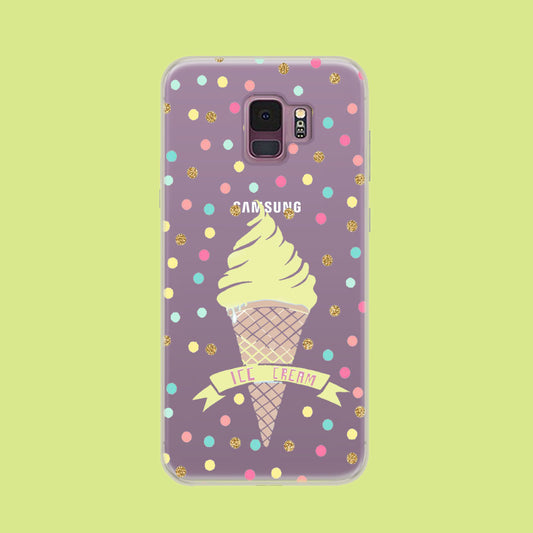 Ice Cream With Glitter Toping Samsung Galaxy S9 Clear Case