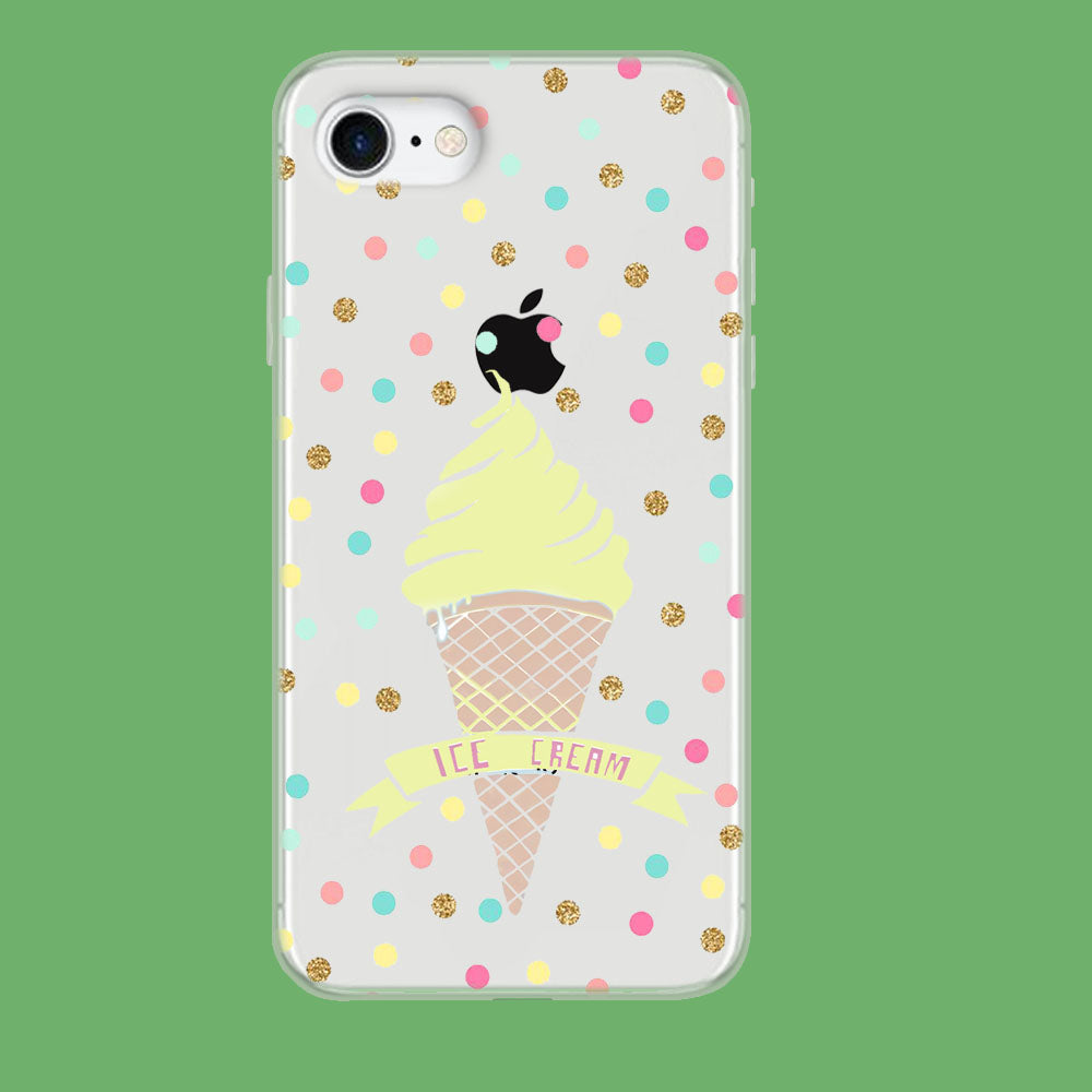 Ice Cream With Glitter Toping iPhone 8 Clear Case