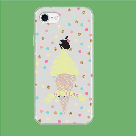 Ice Cream With Glitter Toping iPhone 7 Clear Case