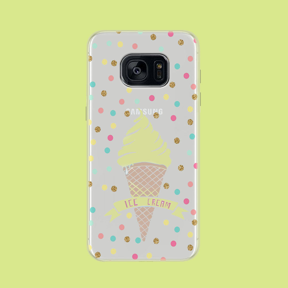 Ice Cream With Glitter Toping Samsung Galaxy S7 Edge Clear Case