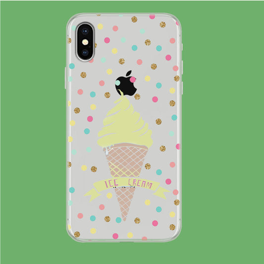 Ice Cream With Glitter Toping iPhone X Clear Case