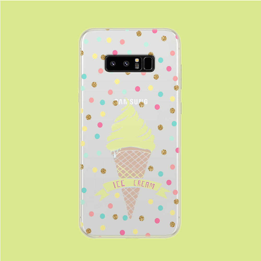 Ice Cream With Glitter Toping Samsung Galaxy Note 8 Clear Case