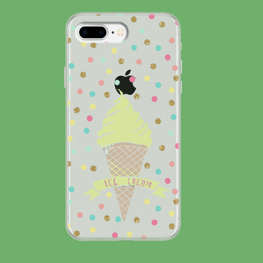 Ice Cream With Glitter Toping iPhone 8 Plus Clear Case