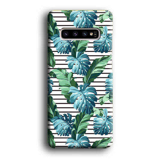 Leaves Blue and Green in Line Samsung Galaxy S10 3D Case