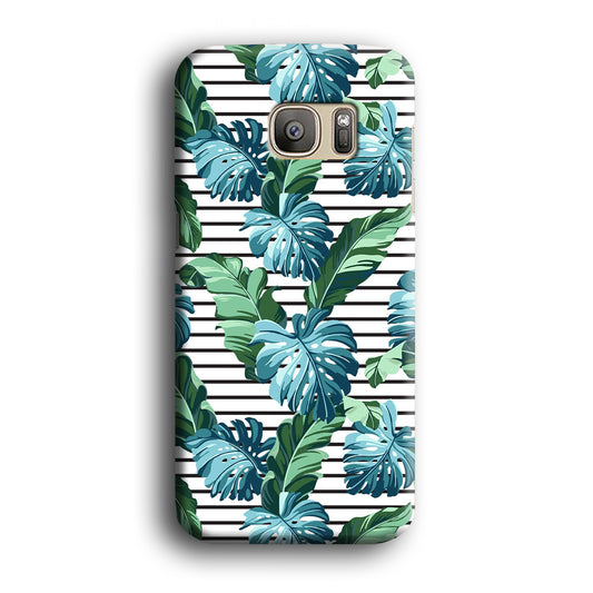 Leaves Blue and Green in Line Samsung Galaxy S7 Edge 3D Case