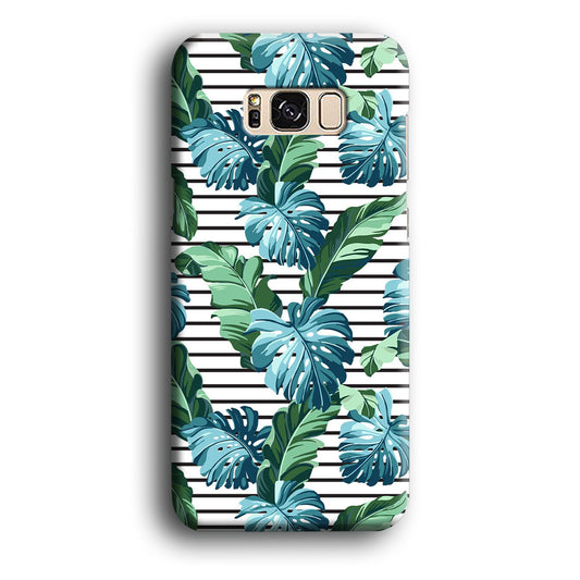 Leaves Blue and Green in Line Samsung Galaxy S8 3D Case