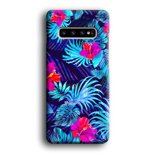 Leaves and Rose Mallow Glowing Season Samsung Galaxy S10 3D Case