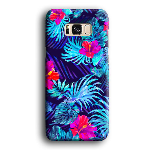 Leaves and Rose Mallow Glowing Season Samsung Galaxy S8 3D Case
