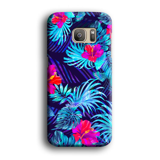 Leaves and Rose Mallow Glowing Season Samsung Galaxy S7 Edge 3D Case