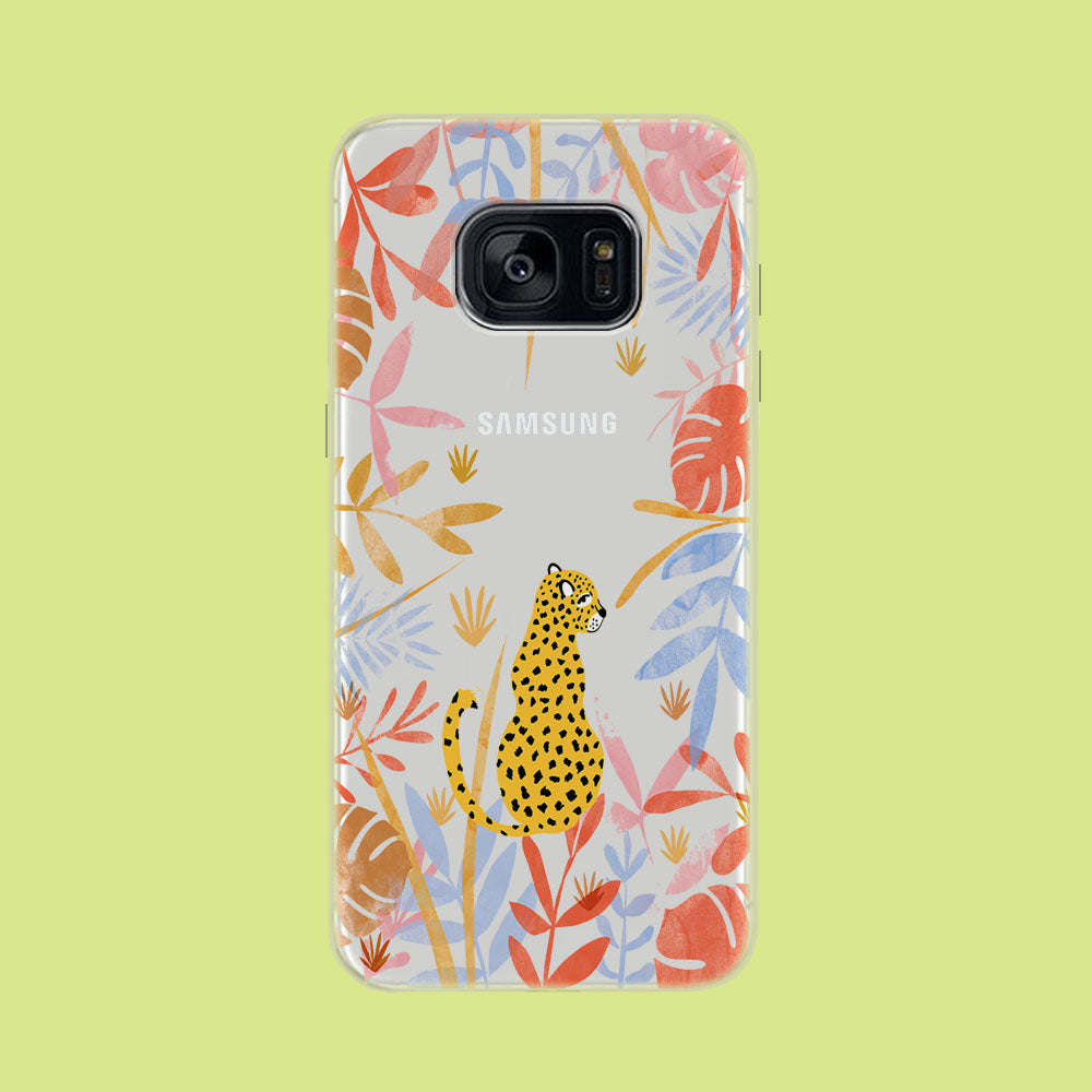 Leopard and Forest Leaves Samsung Galaxy S7 Clear Case