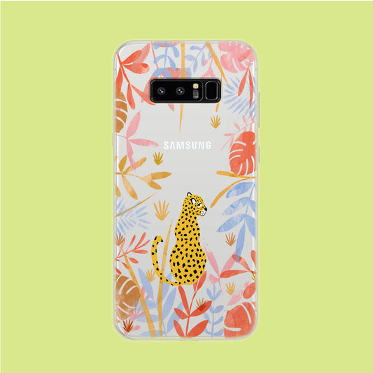 Leopard and Forest Leaves Samsung Galaxy Note 8 Clear Case