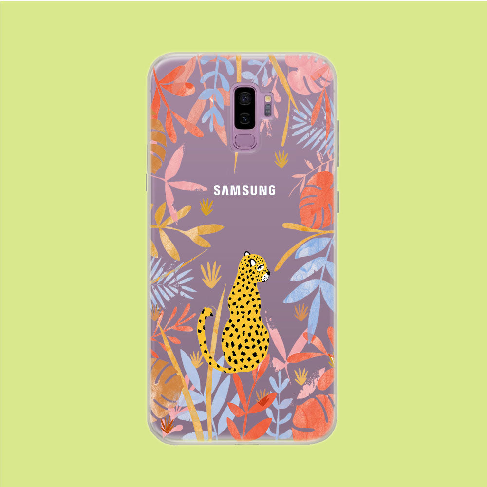 Leopard and Forest Leaves Samsung Galaxy S9 Plus Clear Case