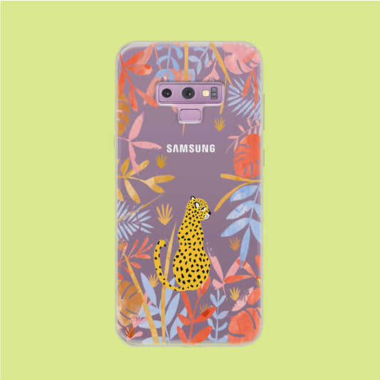Leopard and Forest Leaves Samsung Galaxy Note 9 Clear Case