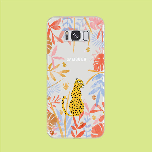 Leopard and Forest Leaves Samsung Galaxy S8 Clear Case