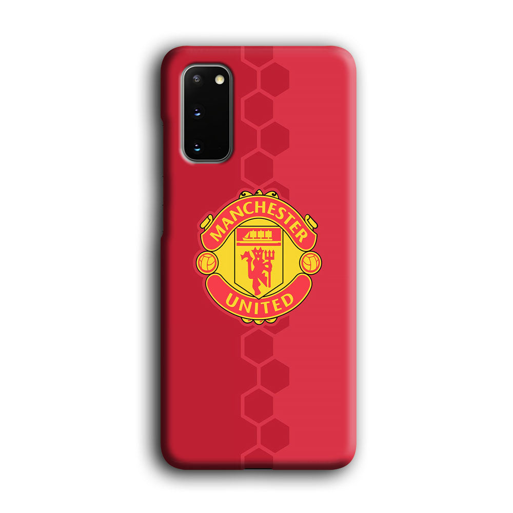 Man. United Red Hexagon and Emblem Samsung Galaxy S20 3D Case
