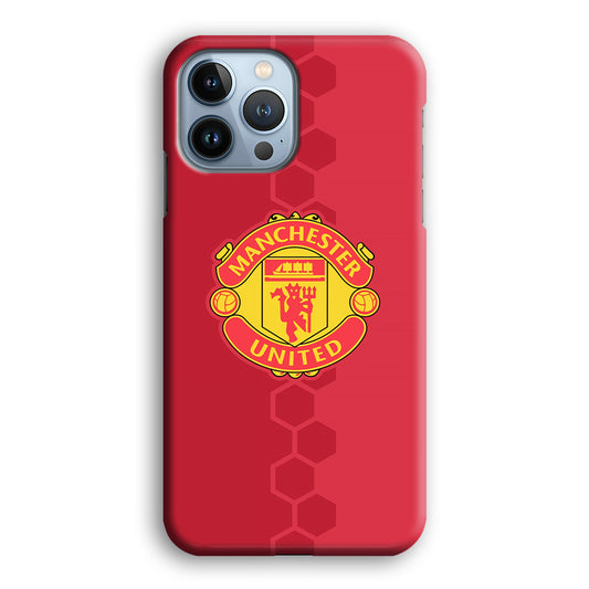Man. United Red Hexagon and Emblem iPhone 13 Pro 3D Case