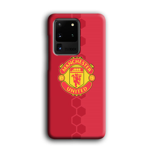 Man. United Red Hexagon and Emblem Samsung Galaxy S20 Ultra 3D Case