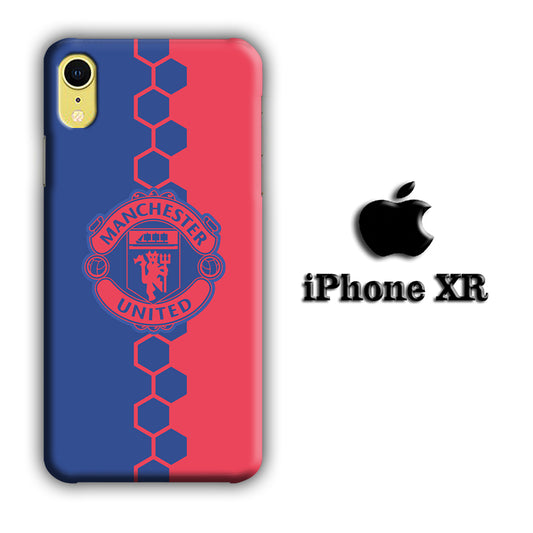 Man. United Blue Hexagon and Emblem iPhone XR 3D Case