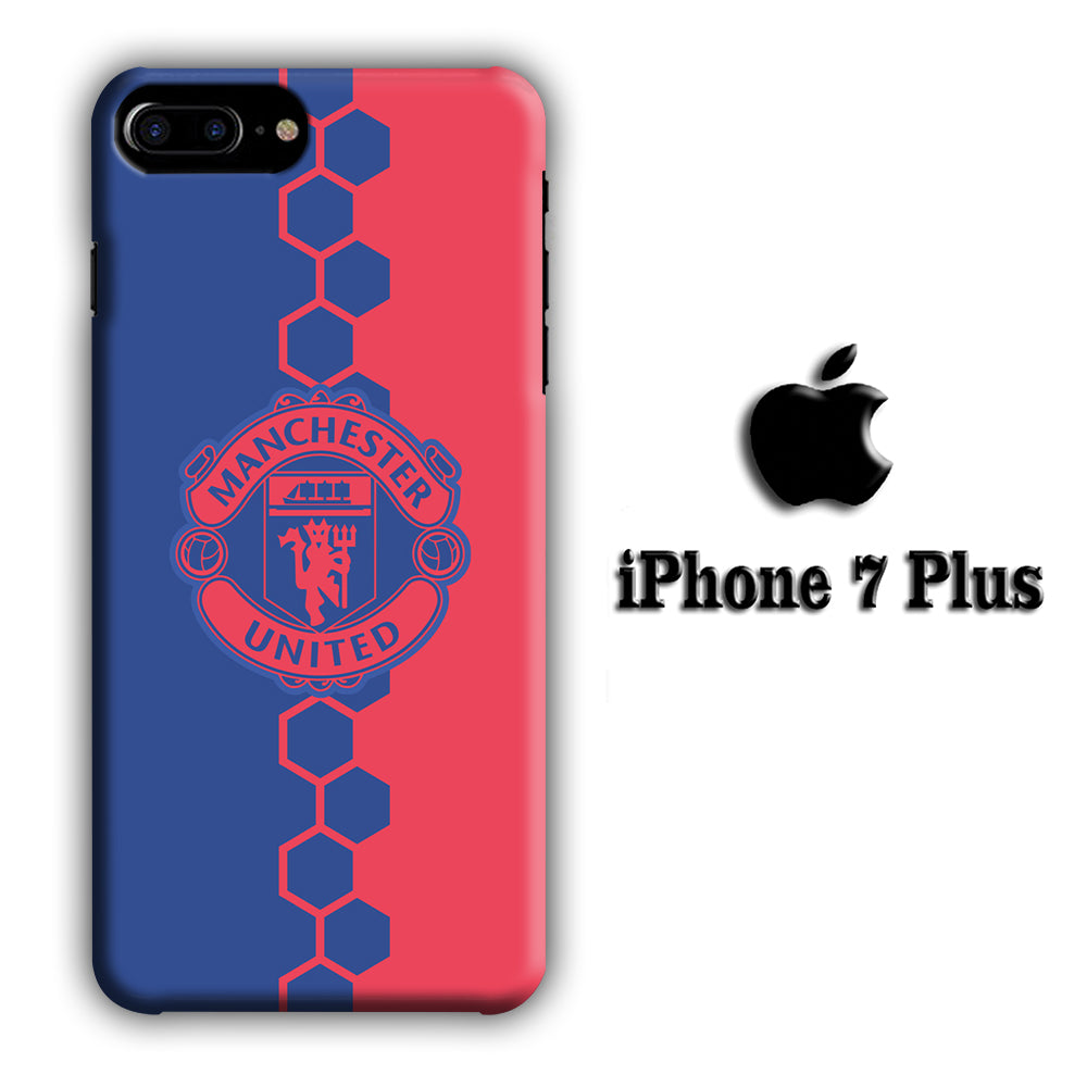 Man. United Blue Hexagon and Emblem iPhone 7 Plus 3D Case