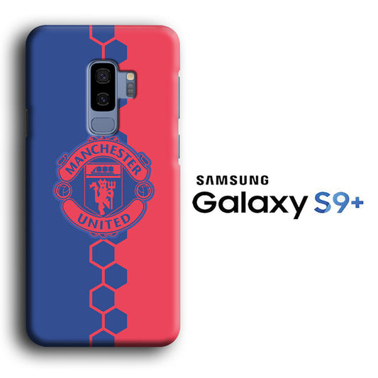 Man. United Blue Hexagon and Emblem Samsung Galaxy S9 Plus 3D Case