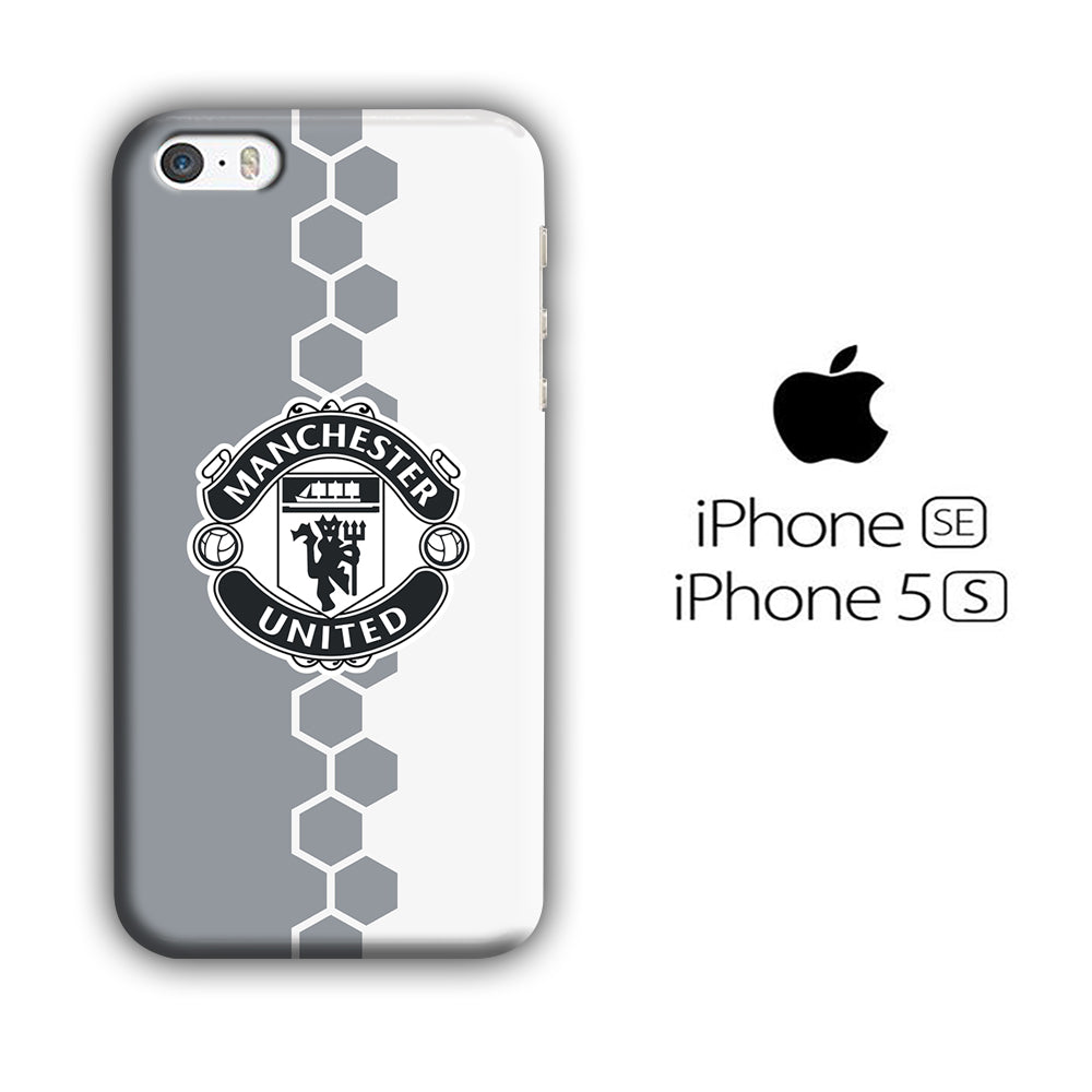 Man. United Gray Hexagon and Emblem iPhone 5 | 5s 3D Case