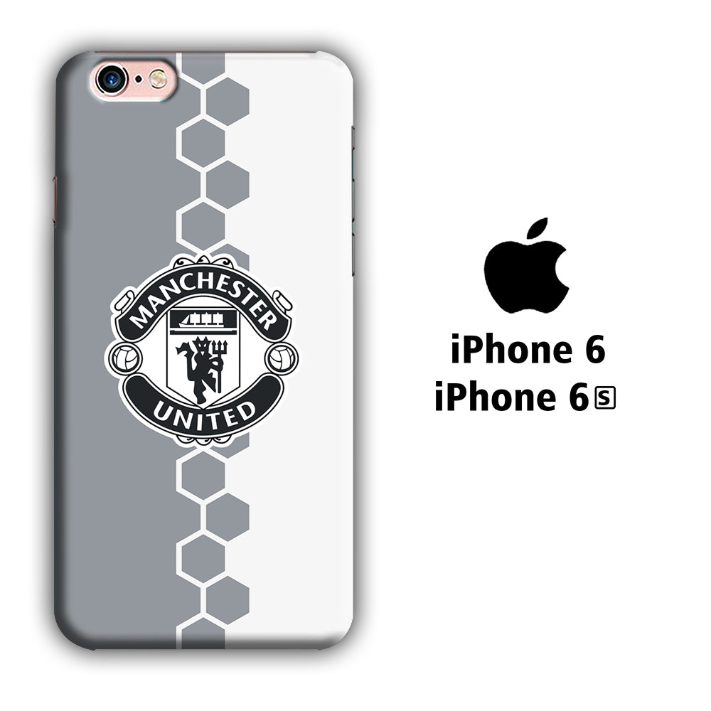 Man. United Gray Hexagon and Emblem iPhone 6 | 6s 3D Case
