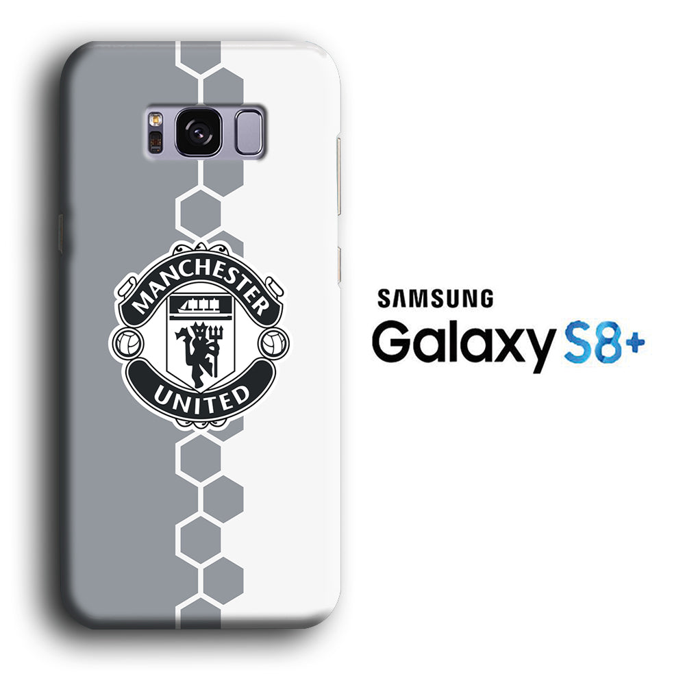 Man. United Gray Hexagon and Emblem Samsung Galaxy S8 Plus 3D Case