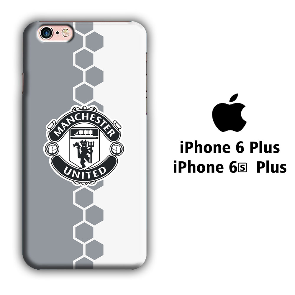 Man. United Gray Hexagon and Emblem iPhone 6 Plus | 6s Plus 3D Case