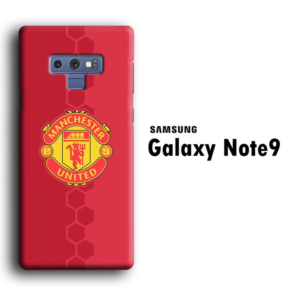 Man. United Red Hexagon and Emblem Samsung Galaxy Note 9 3D Case