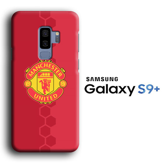 Man. United Red Hexagon and Emblem Samsung Galaxy S9 Plus 3D Case