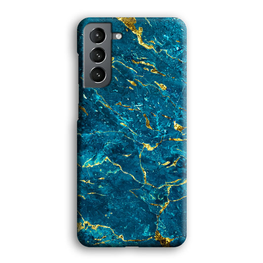 Marble Navy Blue and Gold Line Samsung Galaxy S21 3D Case