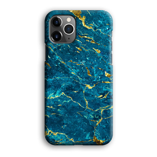Marble Navy Blue and Gold Line iPhone 12 Pro 3D Case