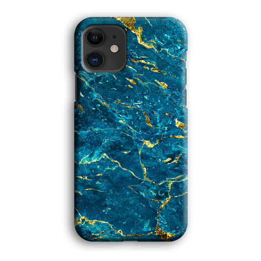 Marble Navy Blue and Gold Line iPhone 12 3D Case
