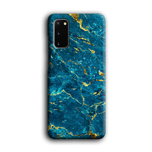 Marble Navy Blue and Gold Line Samsung Galaxy S20 3D Case