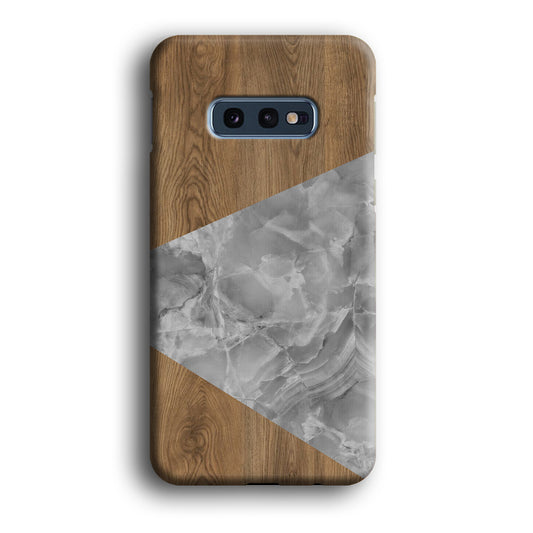 Marble Clear Gray and Wood Samsung Galaxy S10E 3D Case