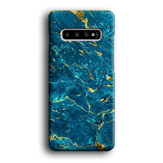 Marble Navy Blue and Gold Line Samsung Galaxy S10 3D Case