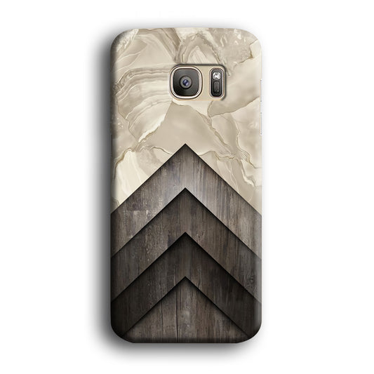 Marble Wood Stuffing Samsung Galaxy S7 Edge 3D Case