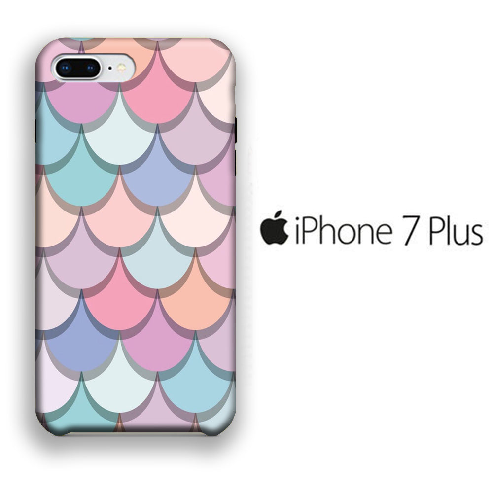 Mermaid Patern Soft Colour iPhone 7 Plus 3D Case